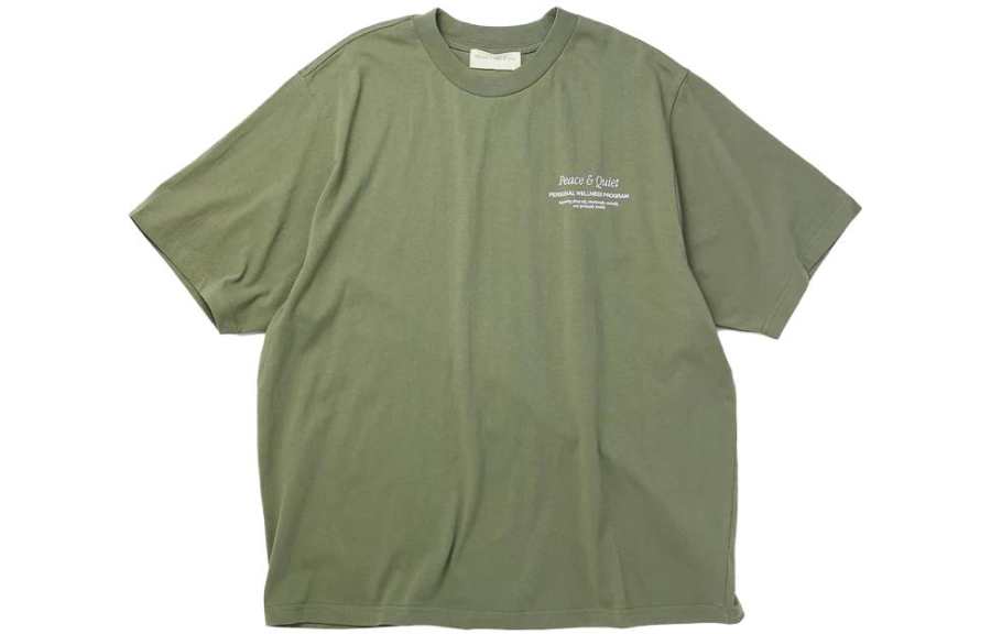 Union T Shirts Men's Olive Crew Neck Moderate Straight Fit