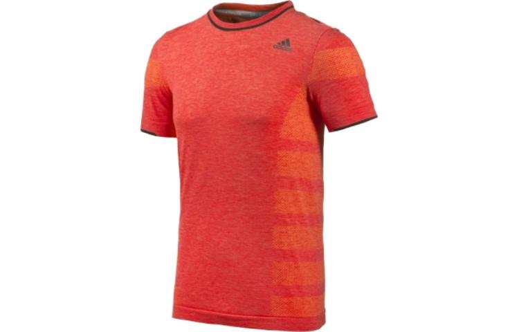 Adidas Adidas T Shirts Men's Orange Crew Neck Moderate Straight Fit