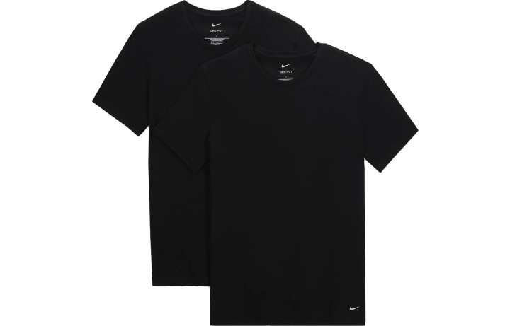 Nike Nike T Shirts Men's 2 Pack Black Crew Neck Moderate Straight Fit