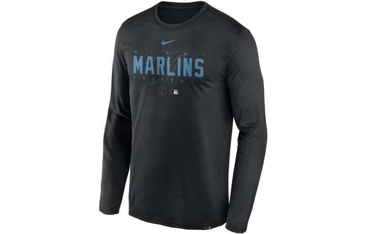 Nike Nike Miami Marlins Authentic Collection Team Issue Men's Nike Dri-FIT Mlb Long-Sleeve T-Shirt