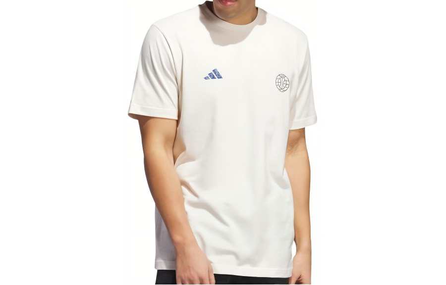 Adidas Adidas T Shirts Men's Beige Crew Neck Moderate Straight Fit