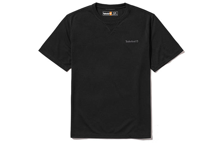 Timberland T Shirts Men's Black Crew Neck Moderate Straight Fit