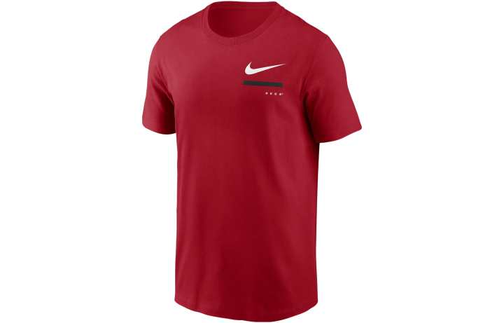 Nike Nike T Shirts Men's Red Crew Neck Moderate Straight Fit