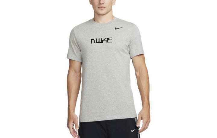 Nike Nike T Shirts Men's Light Gray Crew Neck Moderate Straight Fit