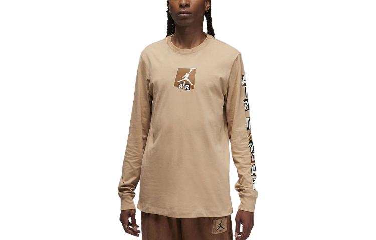 Jordan Jordan T Shirts Men's Khaki Crew Neck Moderate Straight Fit