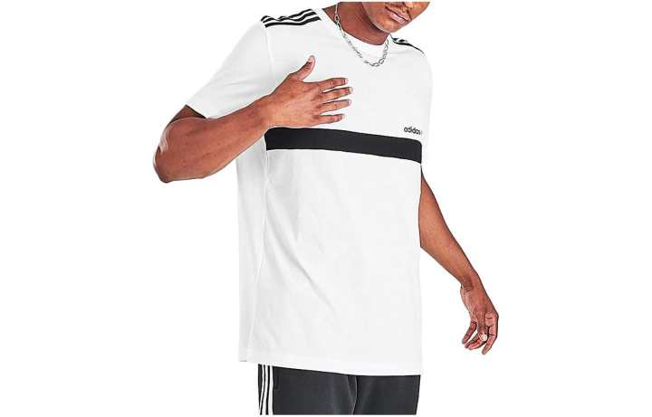 Adidas Adidas T Shirts Men's White Crew Neck Moderate Straight Fit