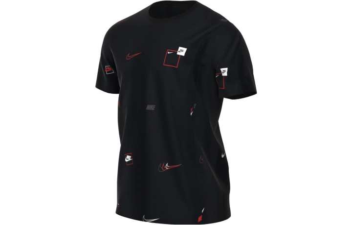Nike Nike T Shirts Men's Black Crew Neck Moderate Straight Fit
