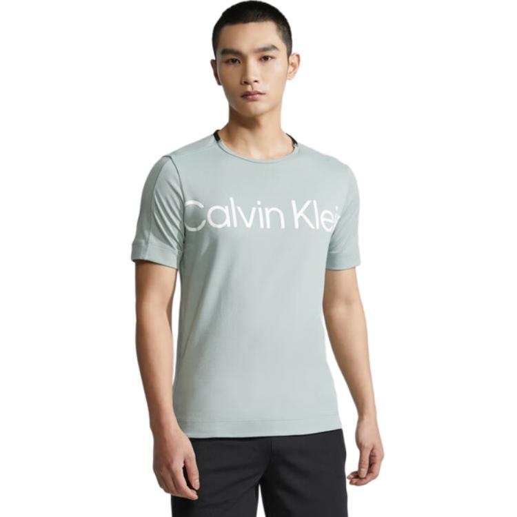 Calvin Klein T Shirts Men's Green Crew Neck Moderate
