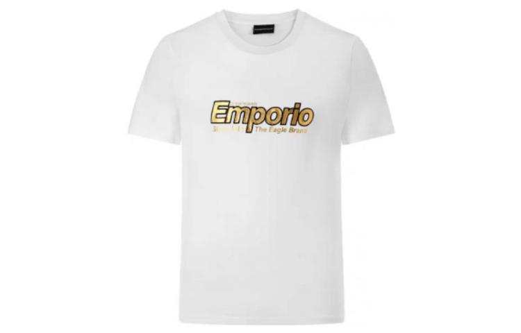 EMPORIO ARMANI T Shirts Men's White Crew Neck Moderate Straight Fit