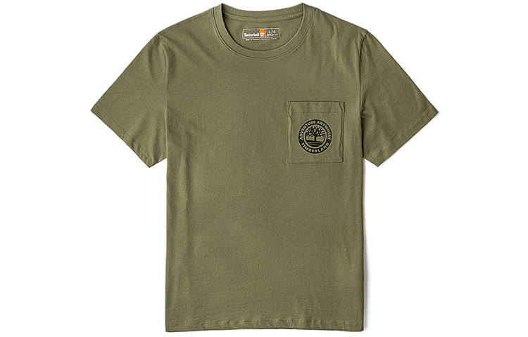 Timberland T Shirts Men's Kassel Green Crew Neck Moderate Straight Fit