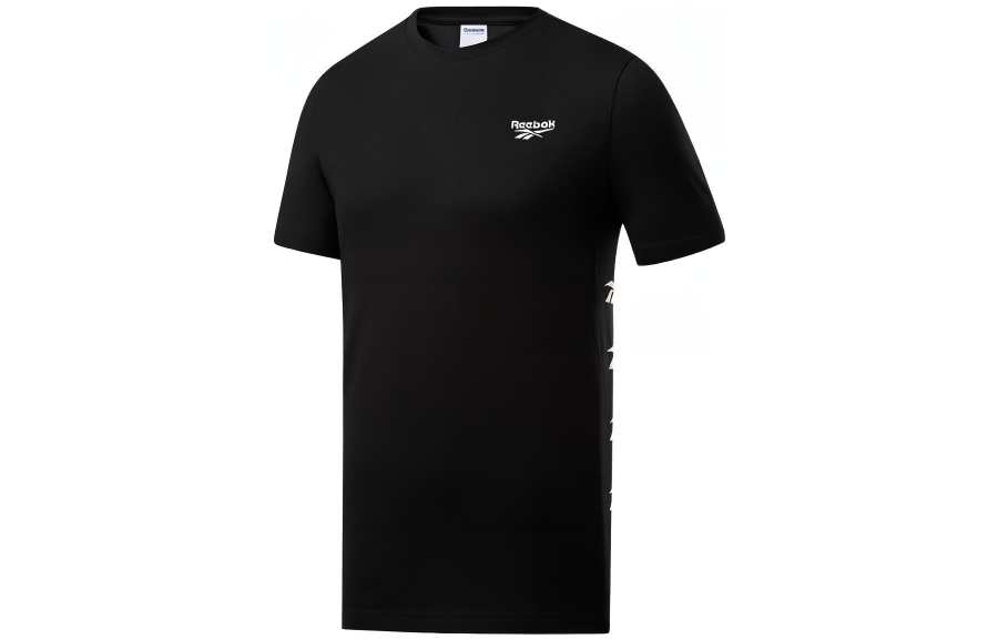 Reebok T Shirts Unisex Black Crew Neck Moderate Straight Fit
