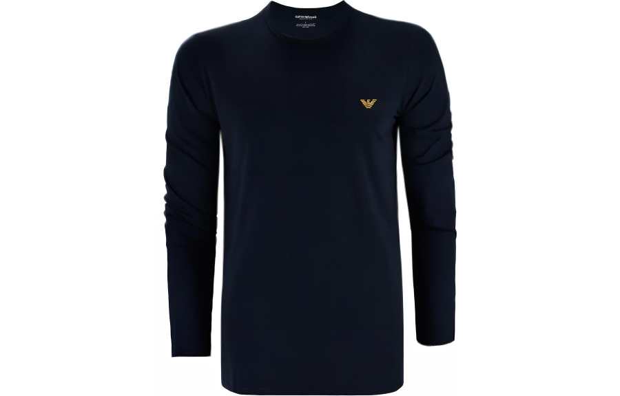 EMPORIO ARMANI T Shirts Men's Marine Blue Crew Neck Moderate