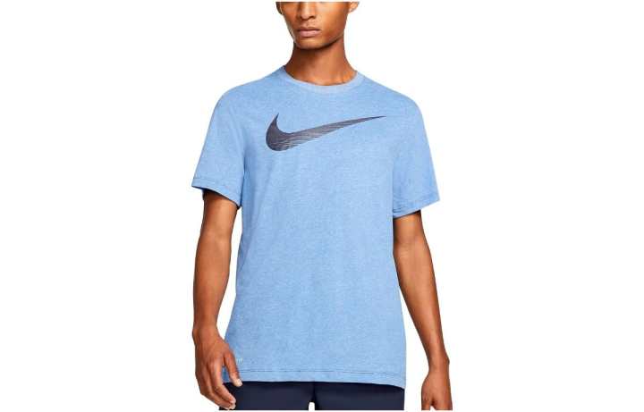 Nike Nike T Shirts Men's Blue Crew Neck Moderate Straight Fit