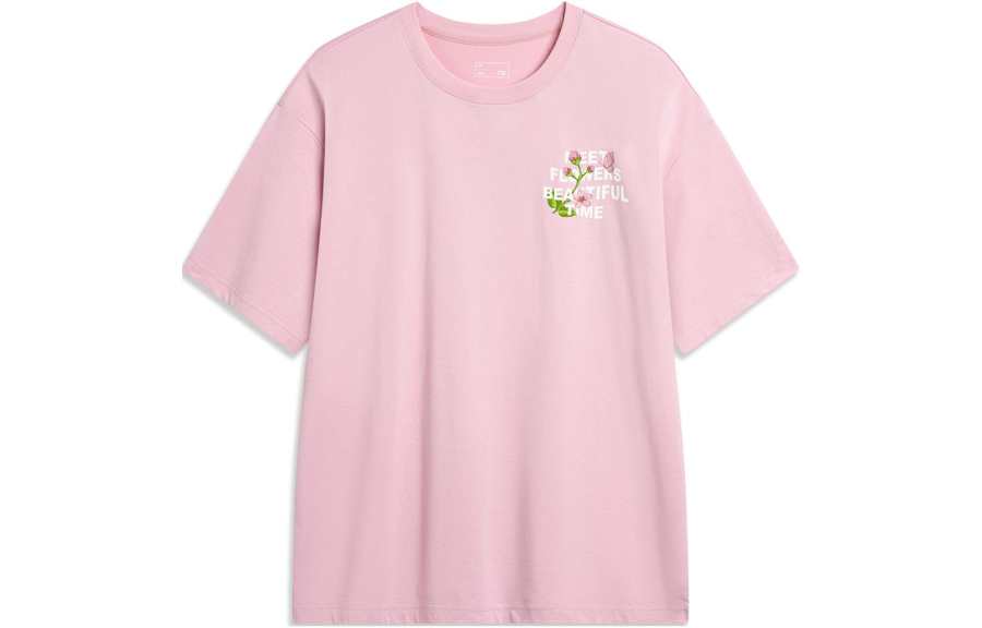 Li-Ning Li Ning T Shirt Unisex Sheer Pink