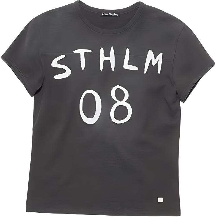 Acne Studios Acne Studios T Shirts Unisex Charcoal Gray Crew Neck Moderate