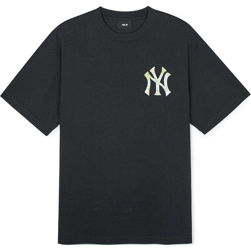 MLB New York Yankees T Shirts Unisex Black Crew Neck Moderate