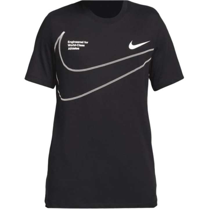 Nike Nike T Shirts Men's Black Crew Neck Moderate Straight Fit