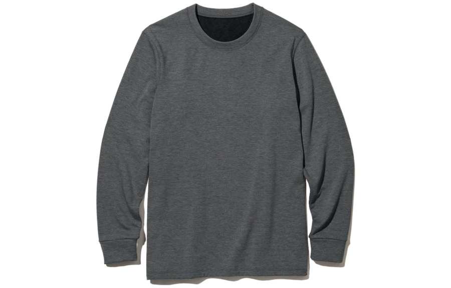 UNIQLO T Shirts Men's Dark Gray Crew Neck Moderate