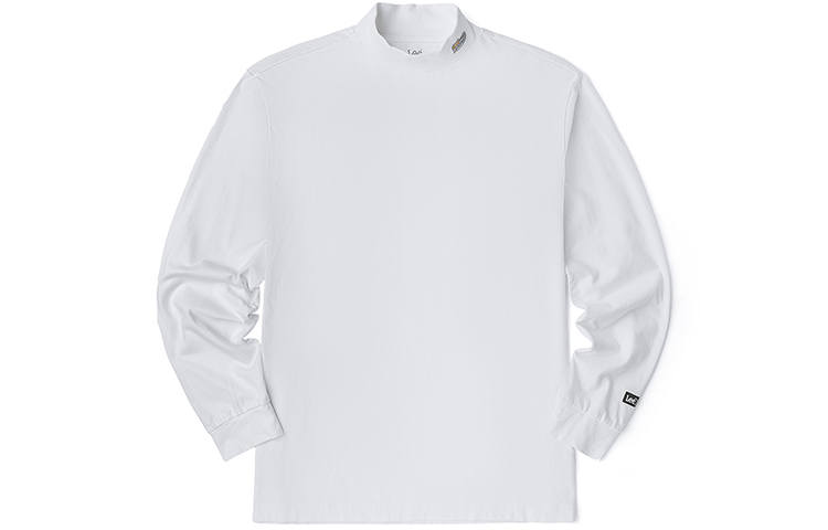 Lee Xline T Shirts Men's White Half Turtleneck Moderate Straight Fit