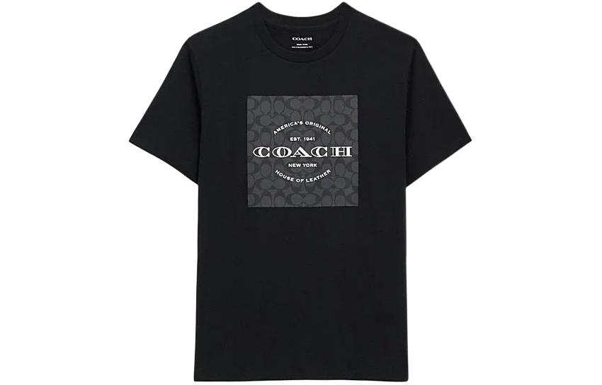 COACH T Shirts Men's Black Crew Neck Moderate Straight Fit