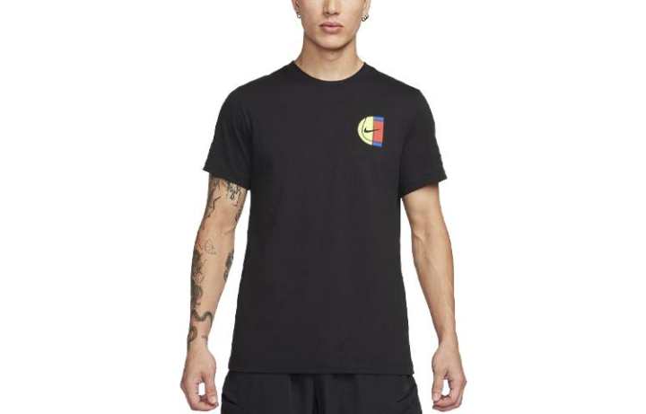 Nike Nike T Shirts Men's Black Crew Neck Moderate Straight Fit