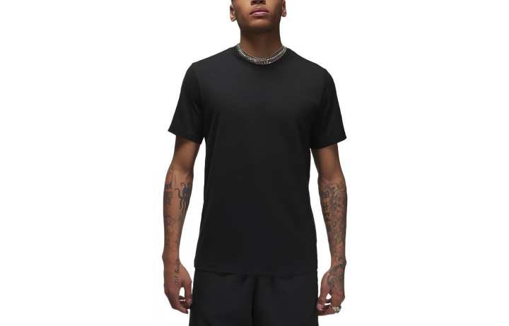 Jordan Jordan T Shirts Men's Black Crew Neck Moderate Straight Fit