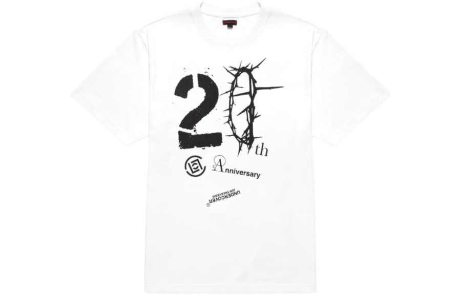 CLOT 20th Anniversary Limited Collection T Shirts Men's White Crew Neck Moderate Straight Fit