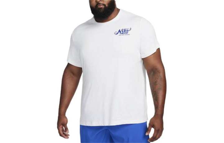 Nike Nike T Shirts Men's White Crew Neck Moderate Straight Fit