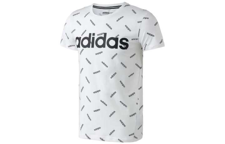 Adidas Adidas T Shirts Men's White Crew Neck Moderate Straight Fit