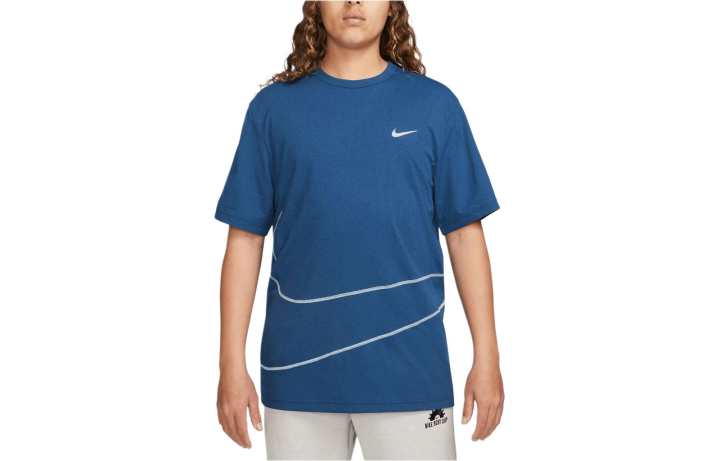 Nike Nike T Shirts Men's Blue Crew Neck Moderate Straight Fit