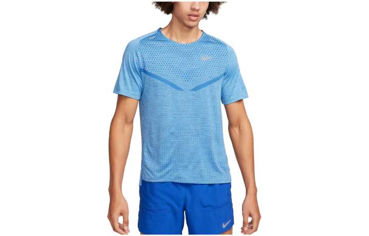 Nike Nike T Shirts Men's Blue Crew Neck Moderate Straight Fit