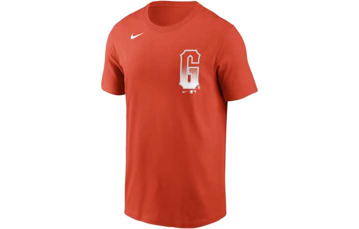 Nike Nike T Shirts Men's Orange Crew Neck Moderate Straight Fit