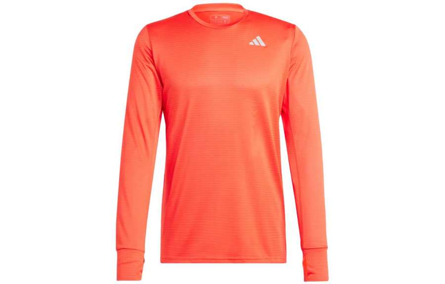 Adidas Adidas T Shirts Men's Bright Red Crew Neck Moderate Straight Fit