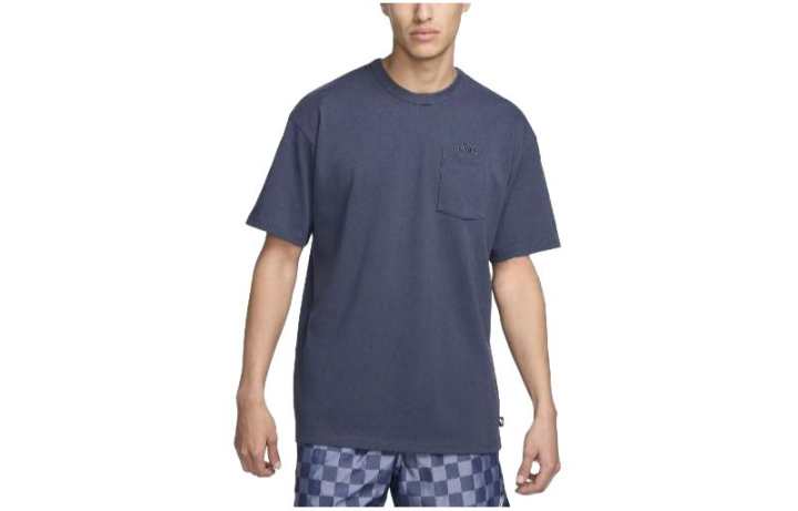 Nike Nike T Shirts Men's Dark Blue Crew Neck Moderate Straight Fit