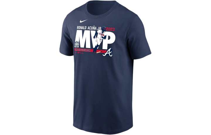 Nike Nike MLB T Shirt Atlanta Braves, Ronald Acuña Jr. Men's Dark Blue
