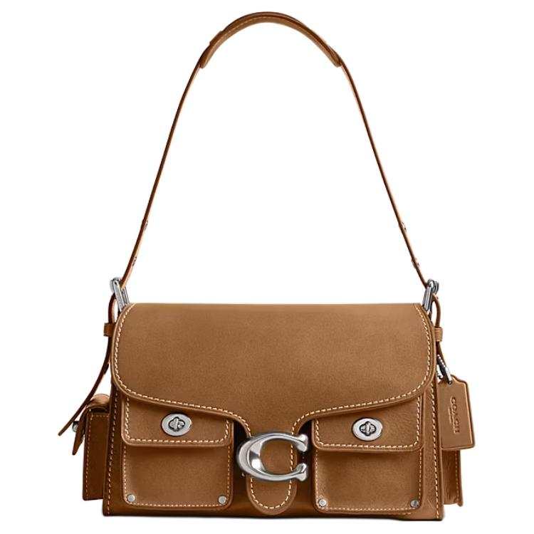 COACH COACH TabbyCargo Natural Grain Leather Shoulder Bag Medium Women's Brown