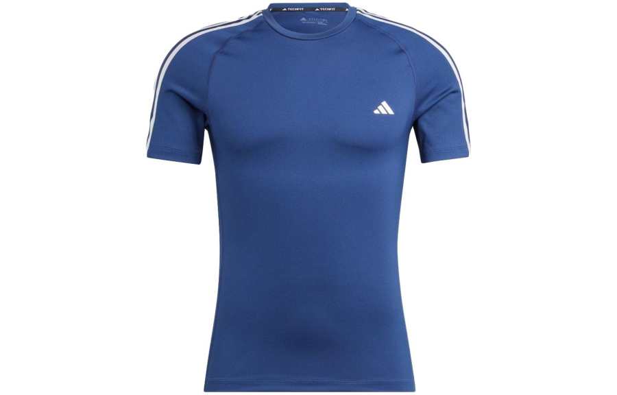 Adidas Adidas T Shirts Men's Dark Blue Crew Neck Moderate Straight Fit