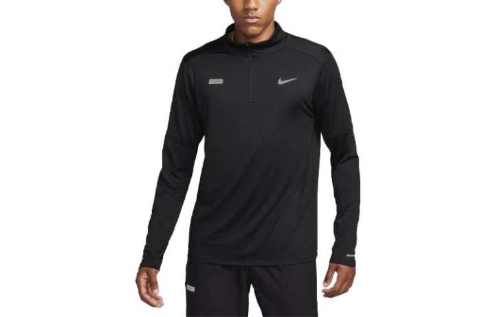 Nike Nike T Shirts Men's Black Stand Collar Moderate Straight Fit