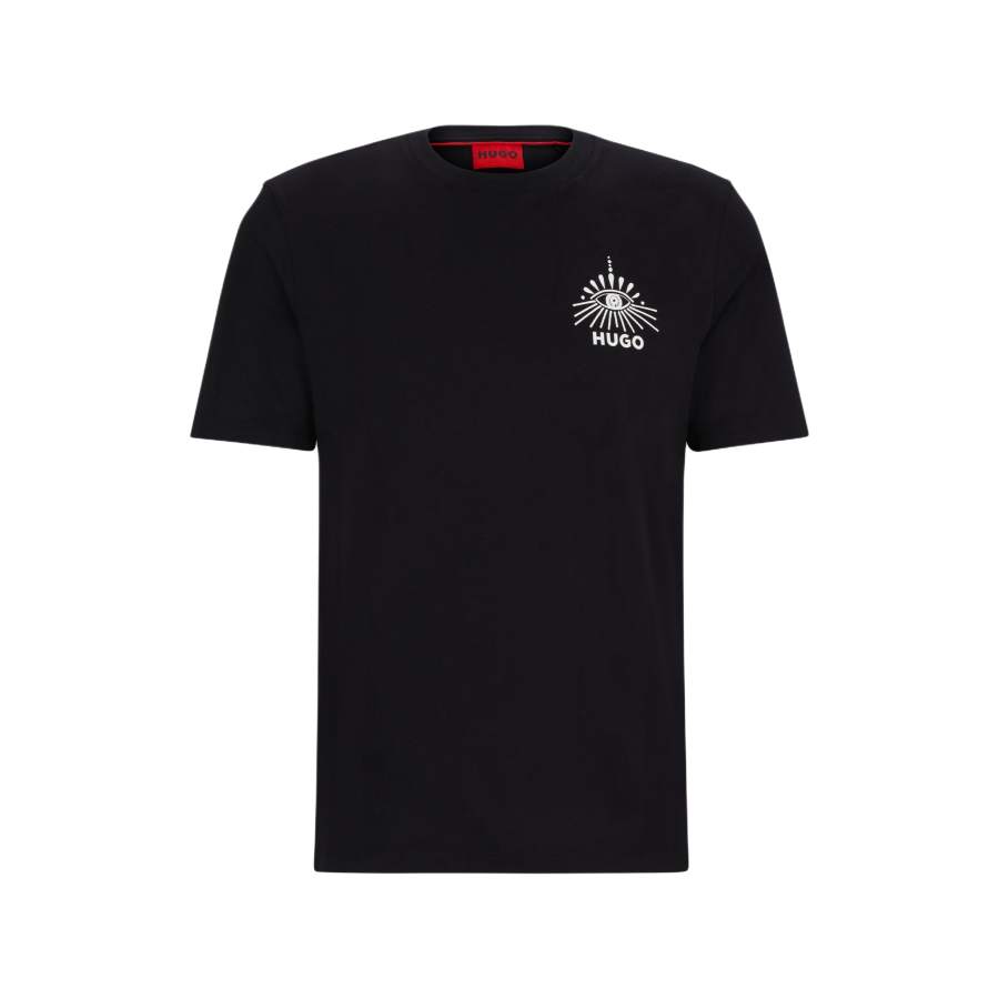 HUGO BOSS T Shirts Men's Black Crew Neck Moderate Straight Fit