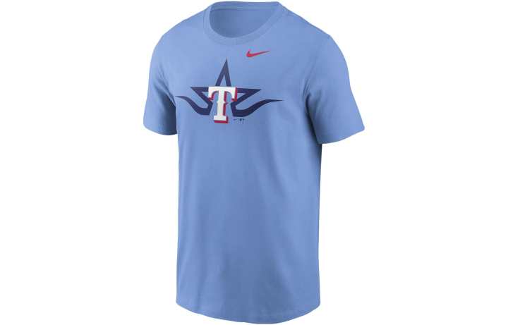 Nike Nike T Shirts Men's Light Blue Crew Neck Moderate Straight Fit
