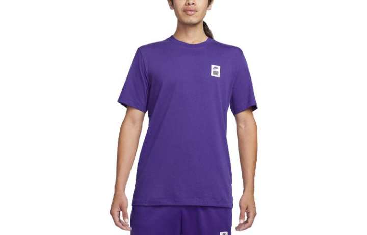 Nike Nike T Shirts Men's Purple Crew Neck Moderate Straight Fit