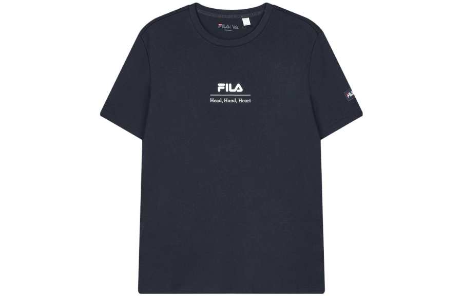 FILA T Shirts Men's Jet Black Crew Neck Moderate Straight Fit