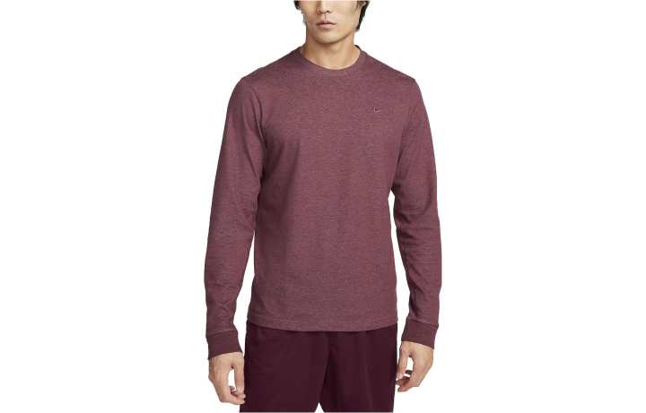 Nike Nike Dri FIT Long Sleeve Versatile Top T Shirt Men's Night Chestnut