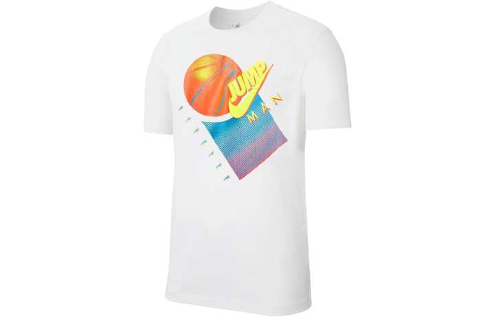 Jordan Jordan T Shirts Men's White Crew Neck Moderate Straight Fit