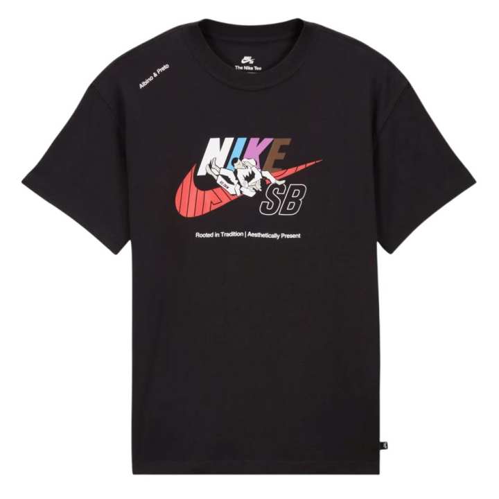Nike Nike T Shirts Men's Black Crew Neck Moderate Straight Fit
