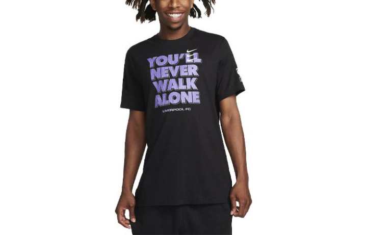 Nike Nike T Shirts Men's Black Crew Neck Moderate Straight Fit