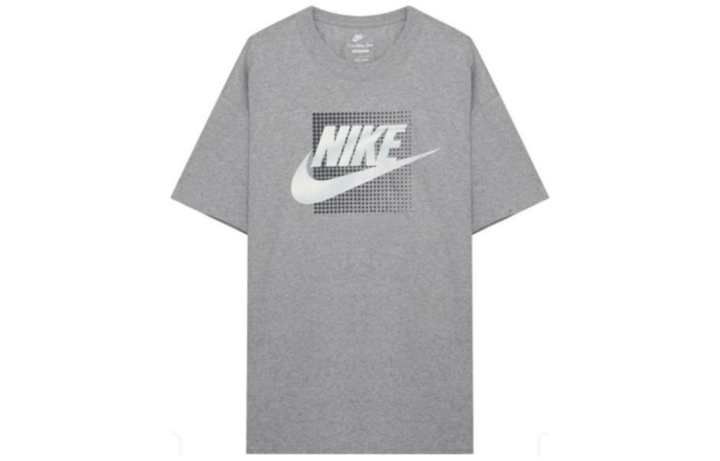 Nike Nike T Shirts Men's Gray Crew Neck Moderate Straight Fit
