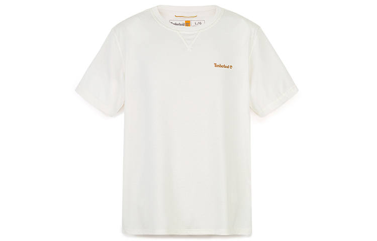 Timberland T Shirts Men's Vintage White Crew Neck Moderate Straight Fit