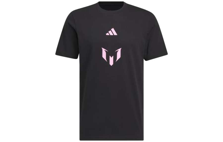 Adidas Adidas Messi T Shirts Men's Black Crew Neck Moderate Straight Fit