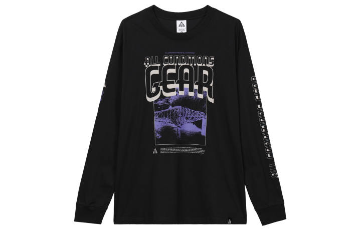Nike Nike ACG T Shirts Men's Black Crew Neck Moderate Straight Fit